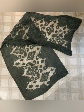 Pretty Persuasions Textured Sheer Dark Gray Shawl Wrap Scarf